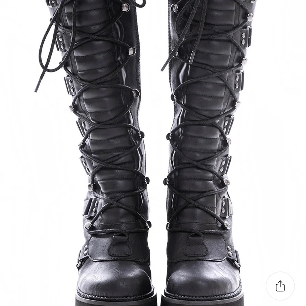 Killstar Selene Lace-Up Boots Size 9 - Picture 2 of 7
